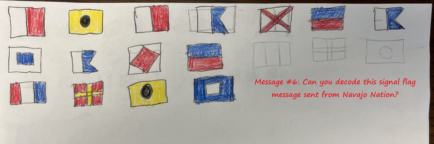 signal flag message from 5th graders