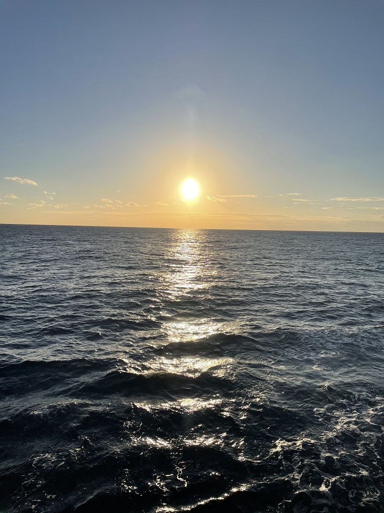 sunset from ship