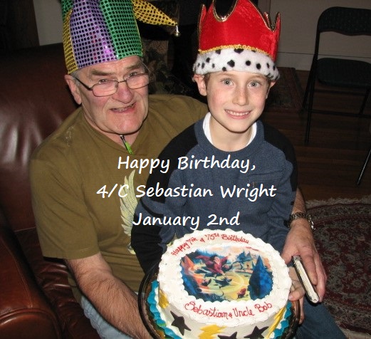 boy with uncle and cake