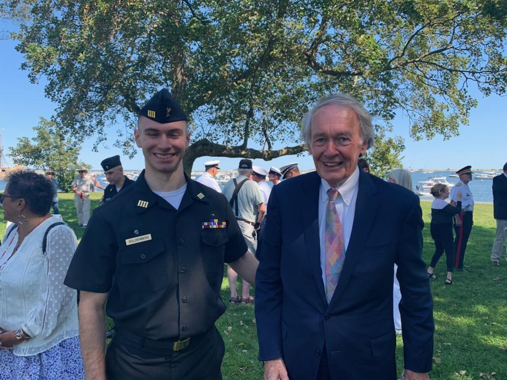 Senior Cadet Alec Goldenberg with Senator Markey