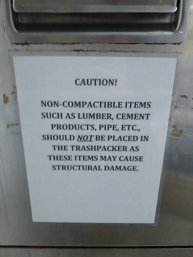 trash compactor rules