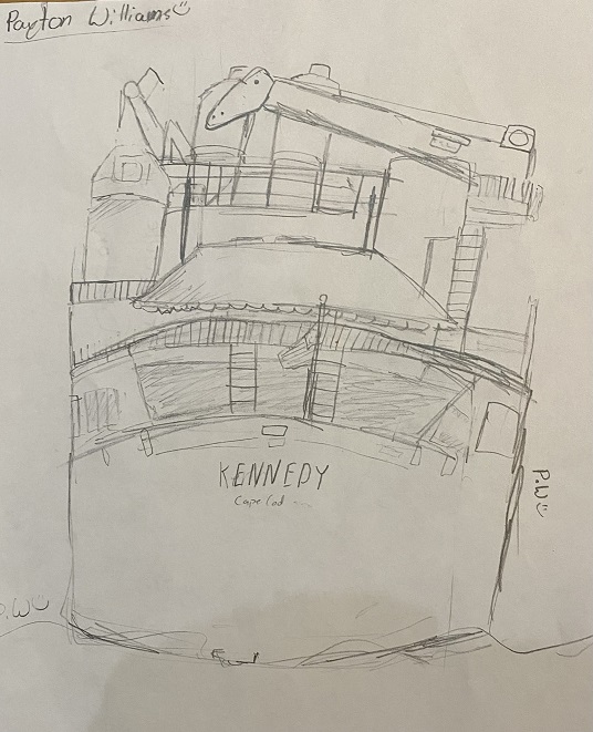 pencil drawing of ship