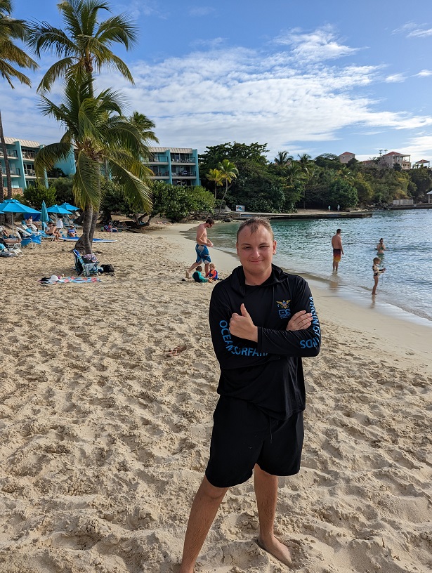 cadet on beach