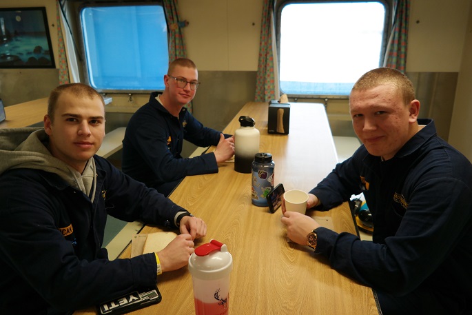 cadets in mess deck
