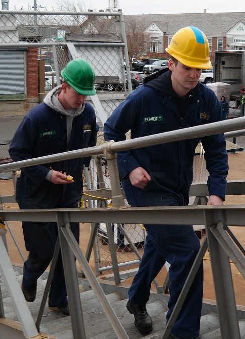 cadets going up gangway