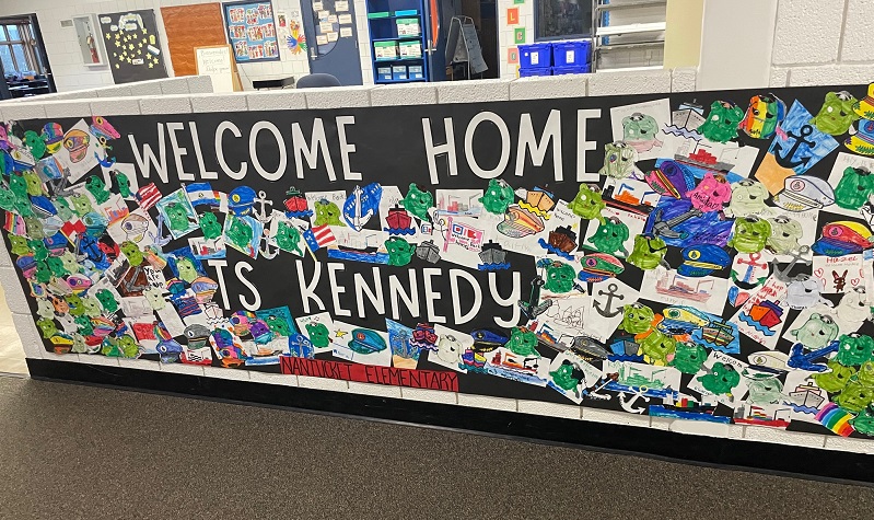 welcome home bulletin board in school