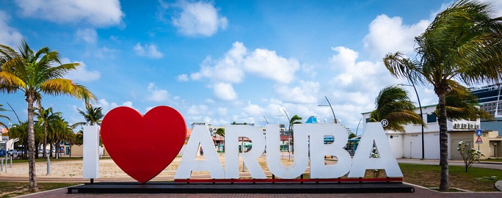 aruba sign on the island