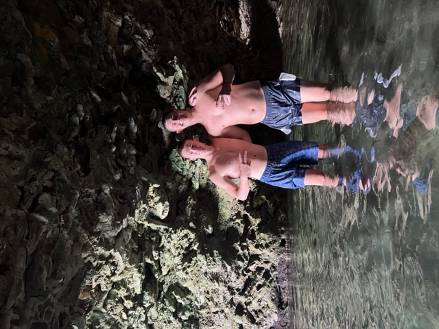 two cadets in cave