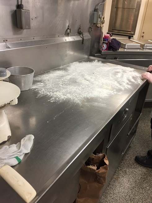 bread flour on counter
