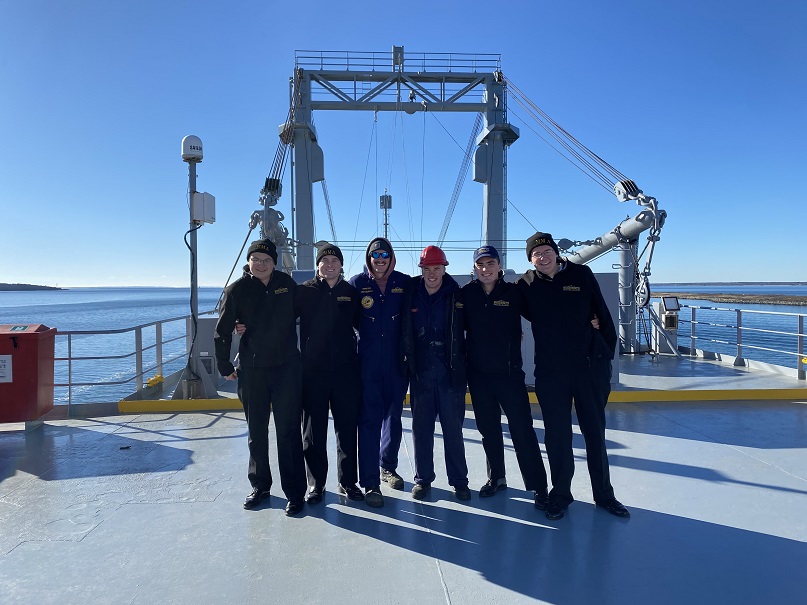 cadets on departing ship