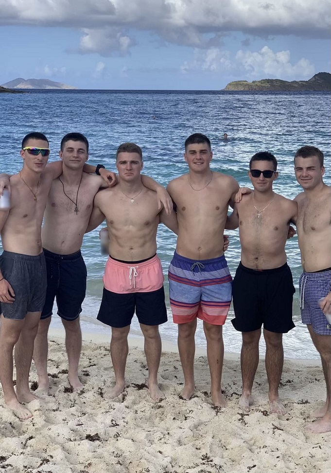 6 cadets on beach
