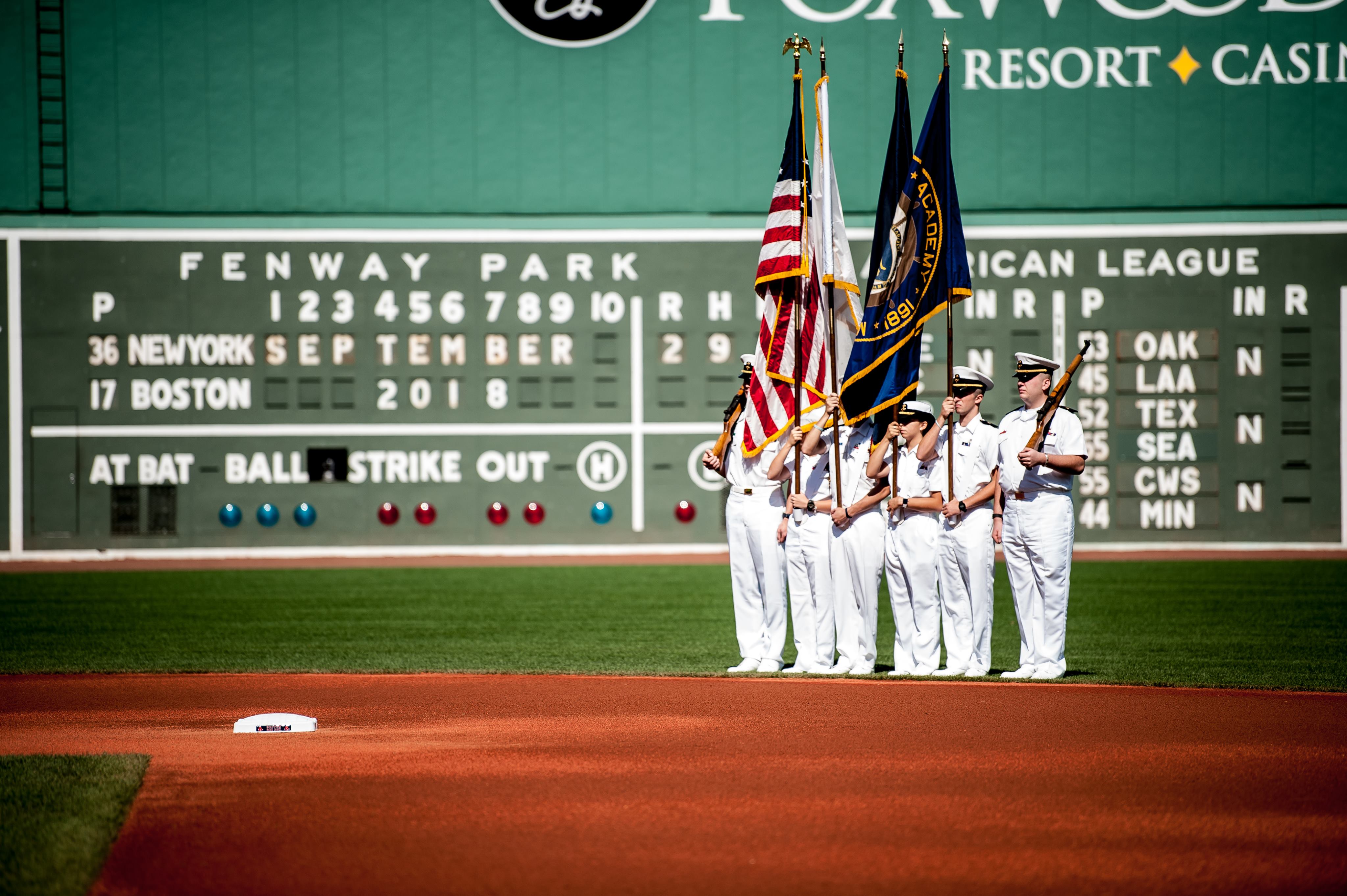 honor guard performing on field