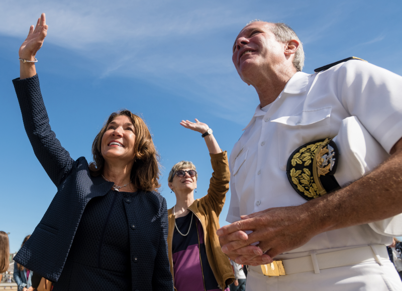 Karyn Polito waving sea term 2021