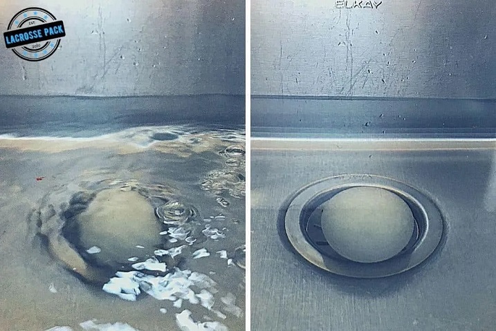 lacrosse balls in sink