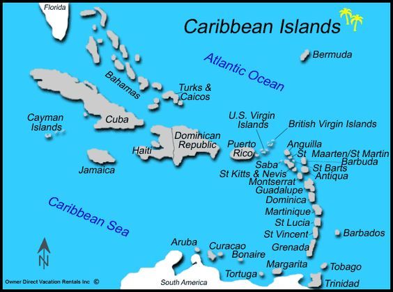 map of caribbean