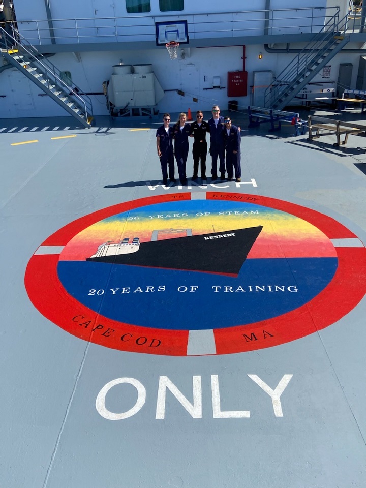 round mural on helo deck