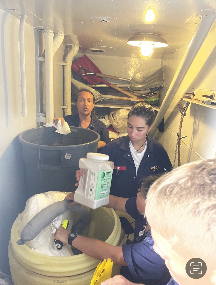 cadets in oil spill locker