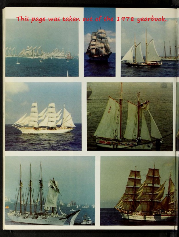 yearbook page of tall ships