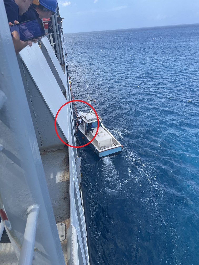 pilot leaving ship on ladder