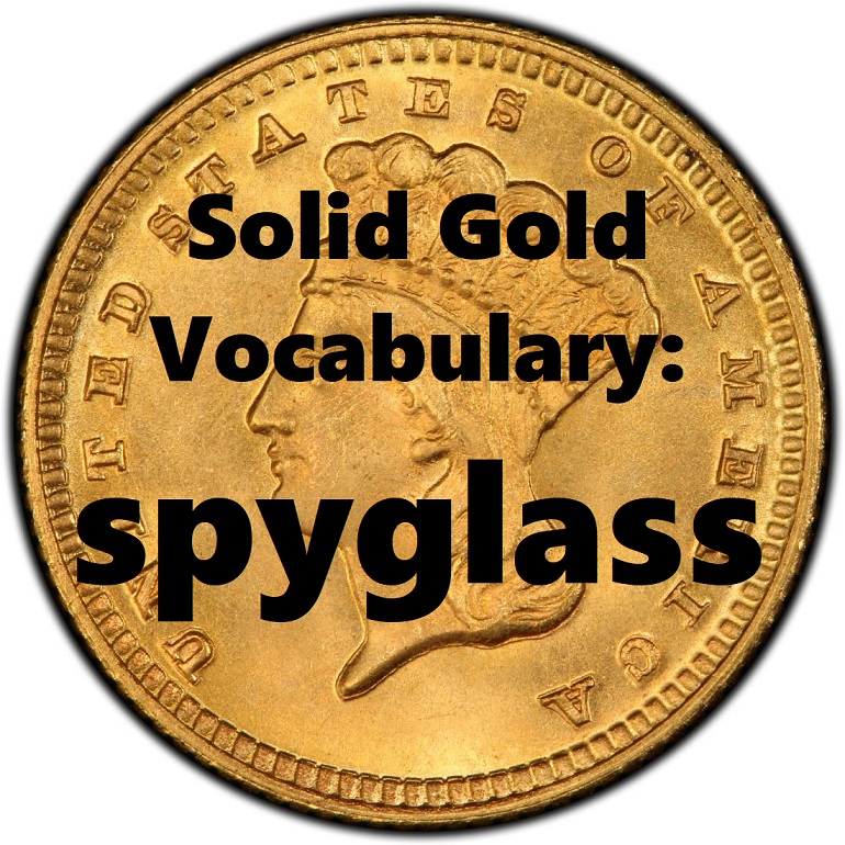gold coin with word spyglass