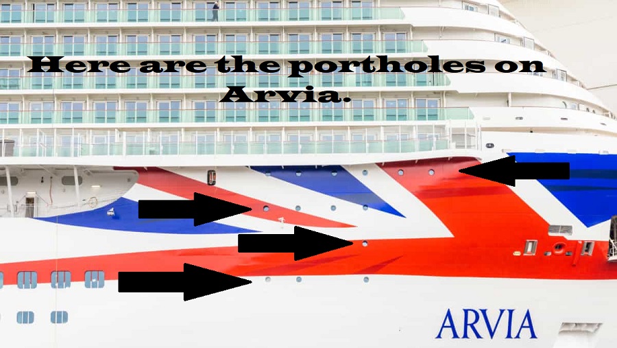 arrows point to portholes