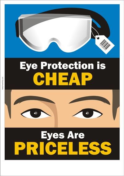 poster reminding cadets to wear eye protection