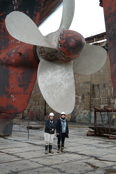 propeller of ship in dry dock