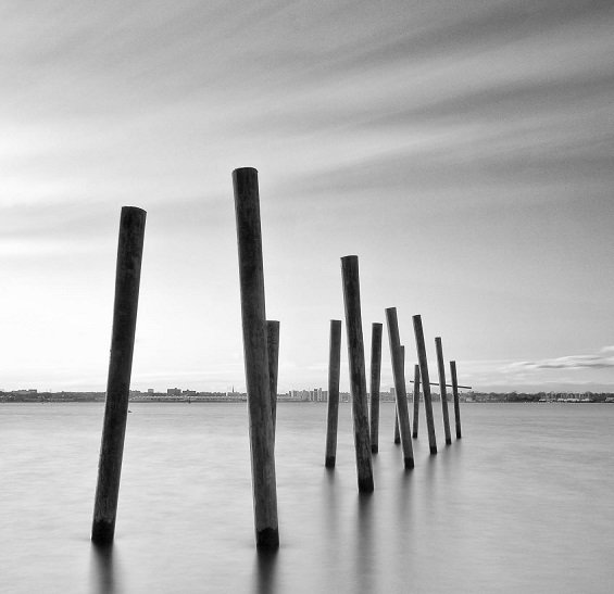 pylon in ocean