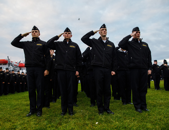 saluting