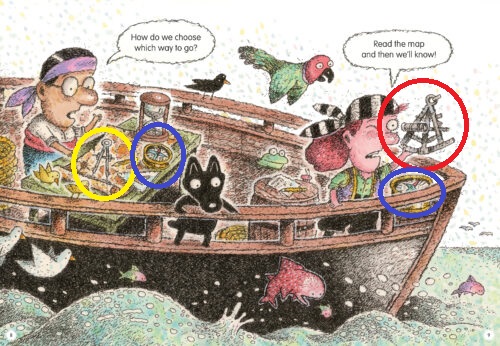 page from book showing pirate ship