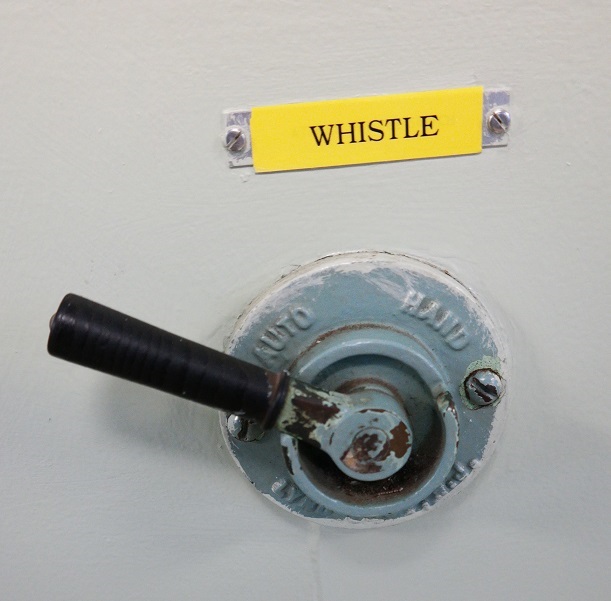 close up of the ship whistle
