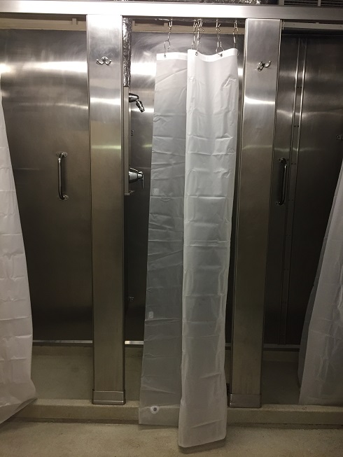 showers in bathroom