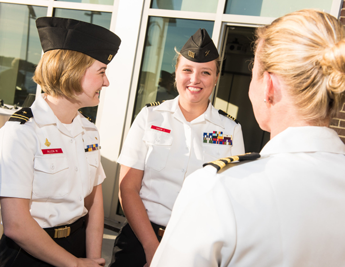 smiling female cadets