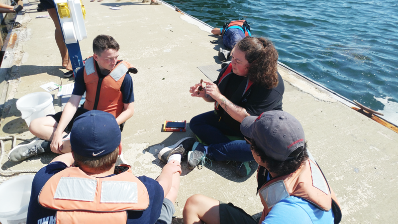 campers learning on our pier