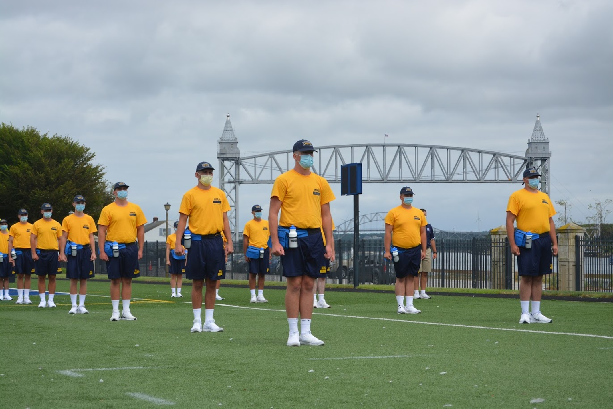 cadets doing pt at orientation