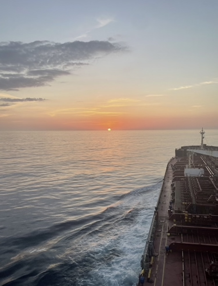 sunset from the ship