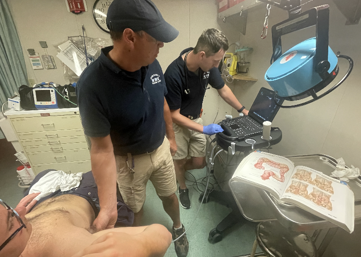 medical team administering an ultrasound