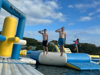 water park cadets jumping off platform