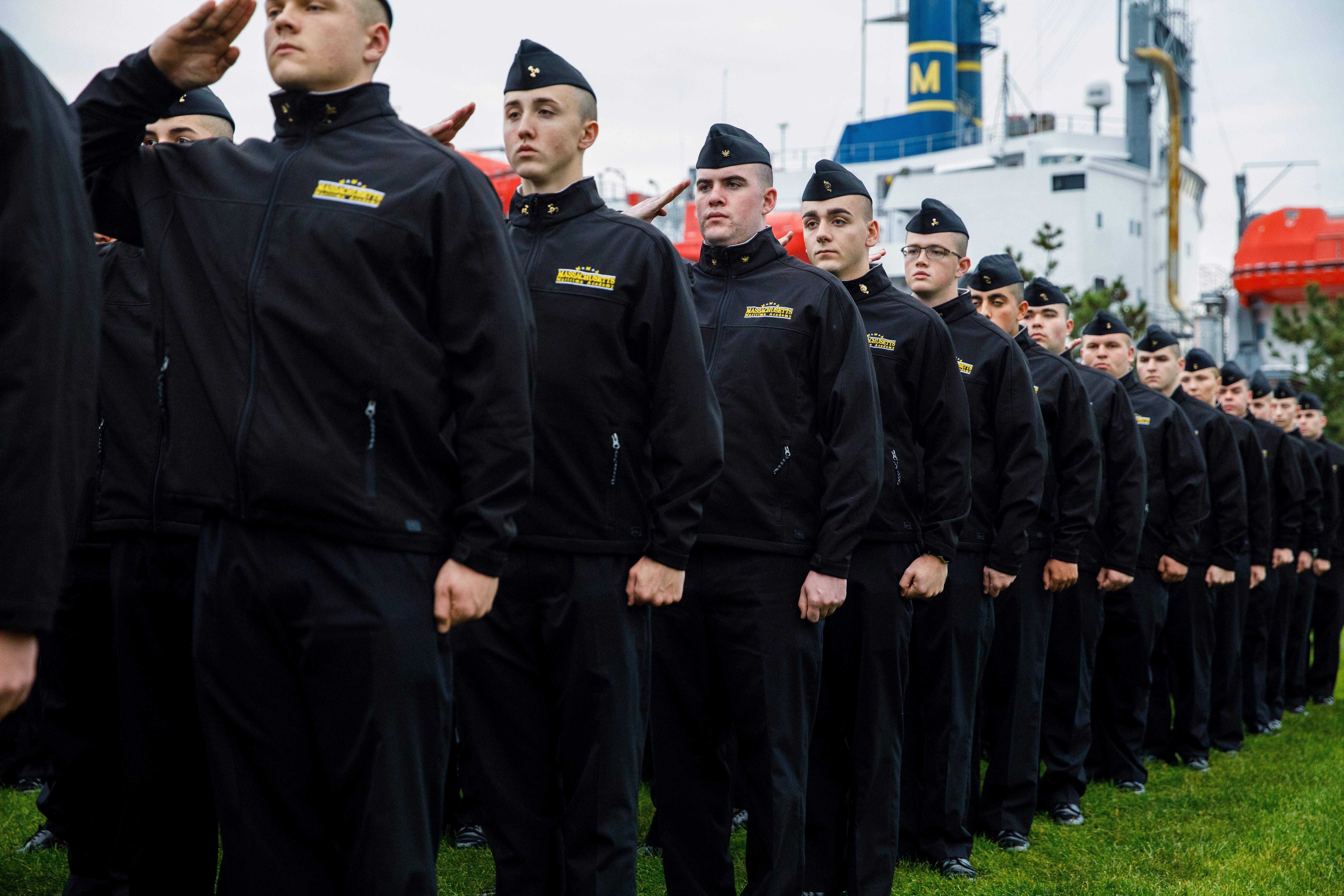 cadets lined up on parade field
