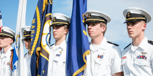 students in the honor guard of 7th company