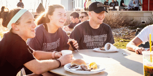 students enjoying Emory Rice day