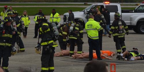 EM students at  a drill