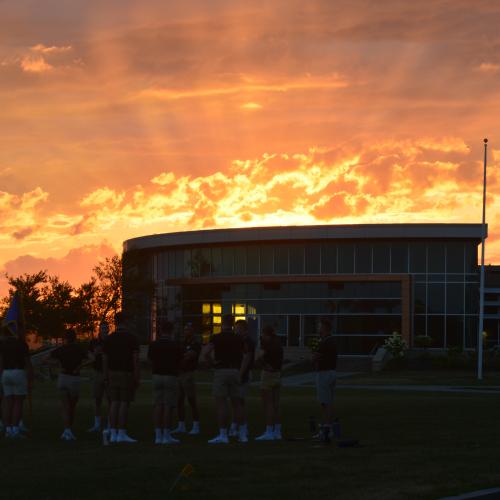 The Cadre practice their marching on the Parade Field